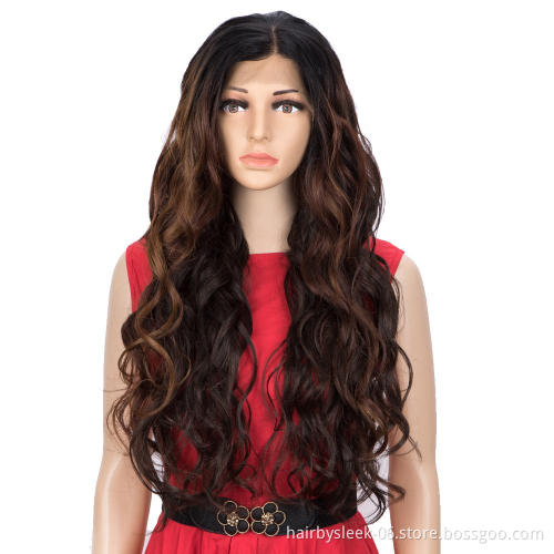 Body Wave ombre blonde lace front wig 360 lace frontal heat resistant U part long wavy synthetic hair wigs for black Women